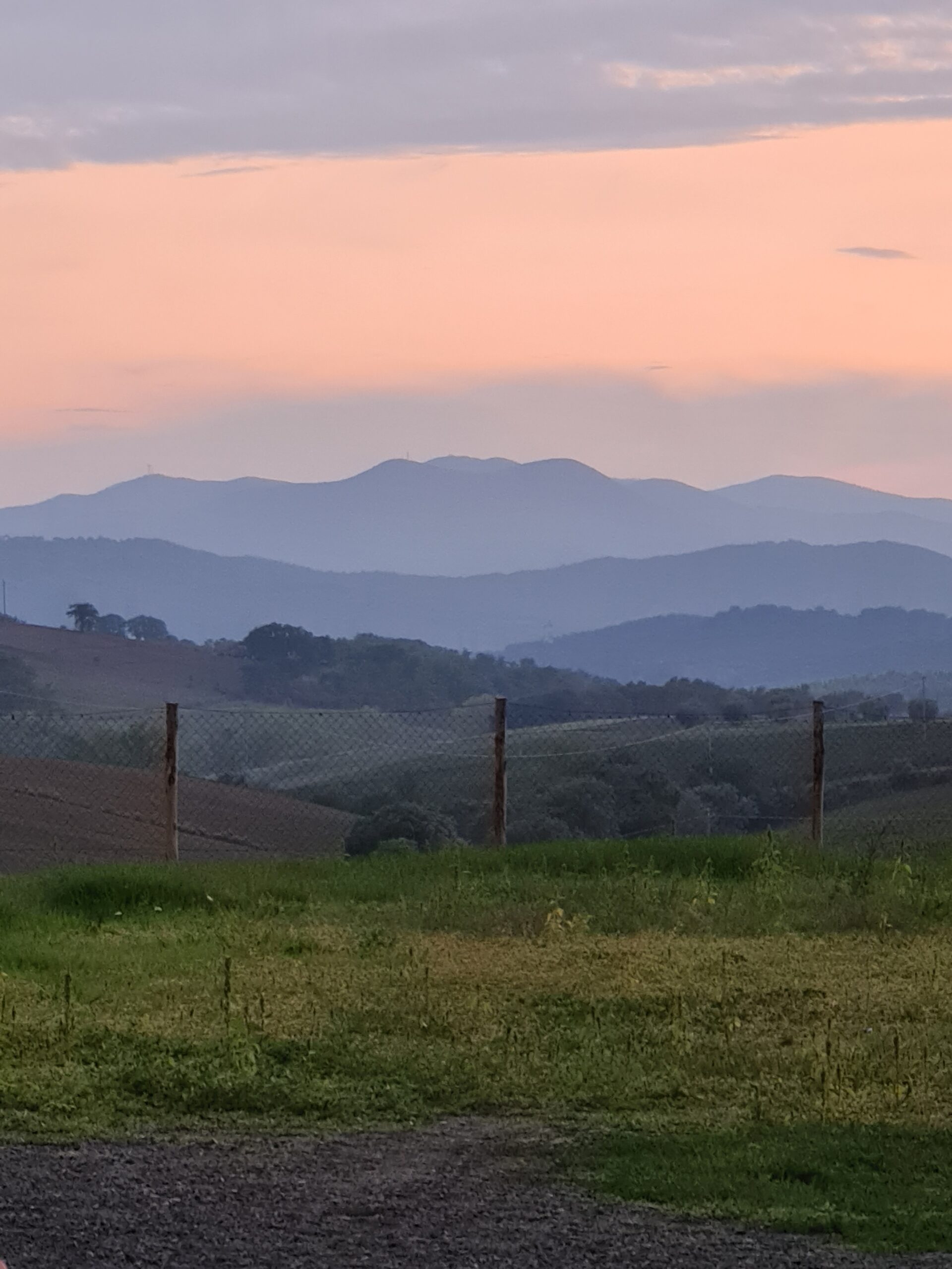 Sunset over the hills of the Maremma, Tuscany